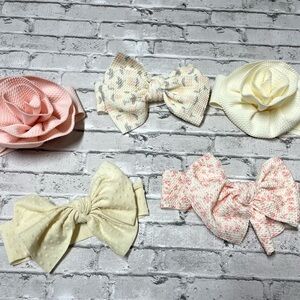 Adorable Kids Hair Bow and Headband Collection - Pink, Cream, and Multicolor